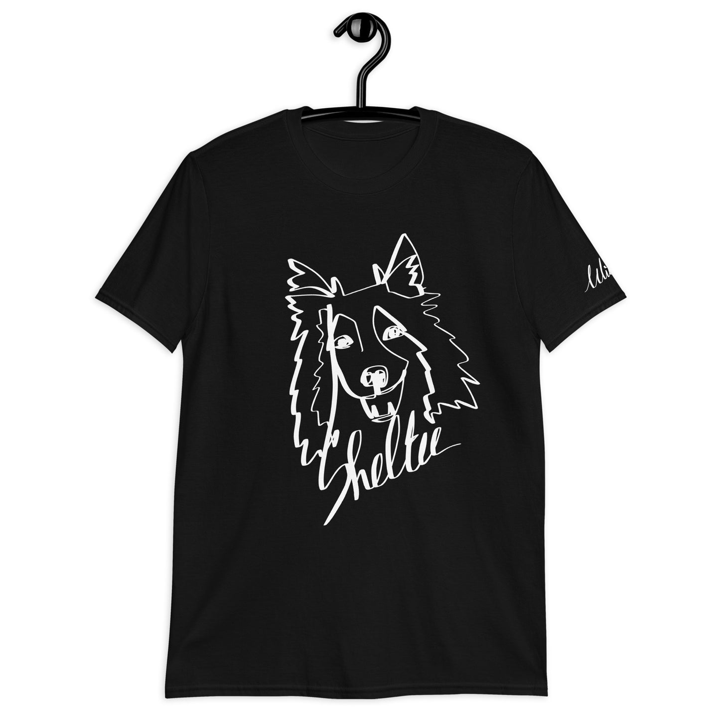 Sheltie Print Black T-Shirt