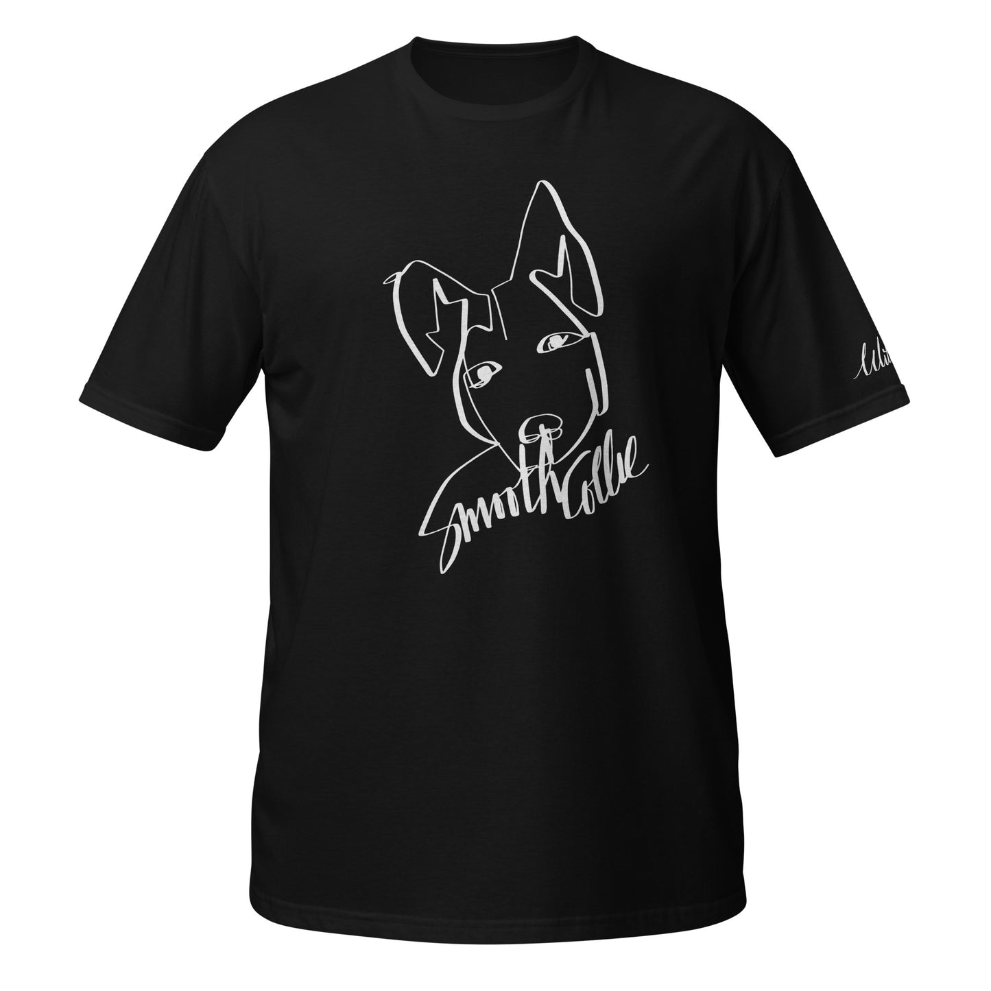 Smooth Collie Print Black T-Shirt