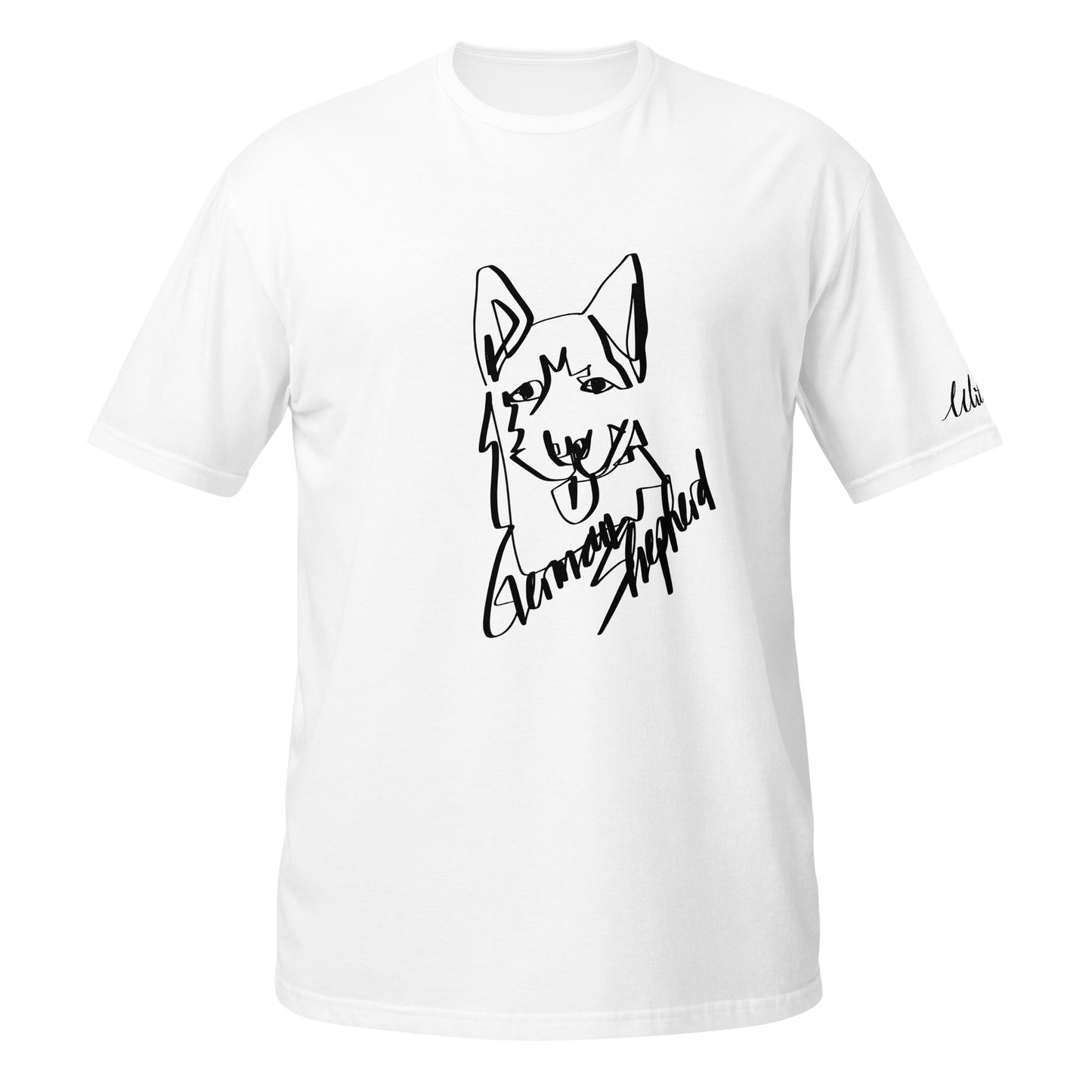German Shepherd Print White T-Shirt