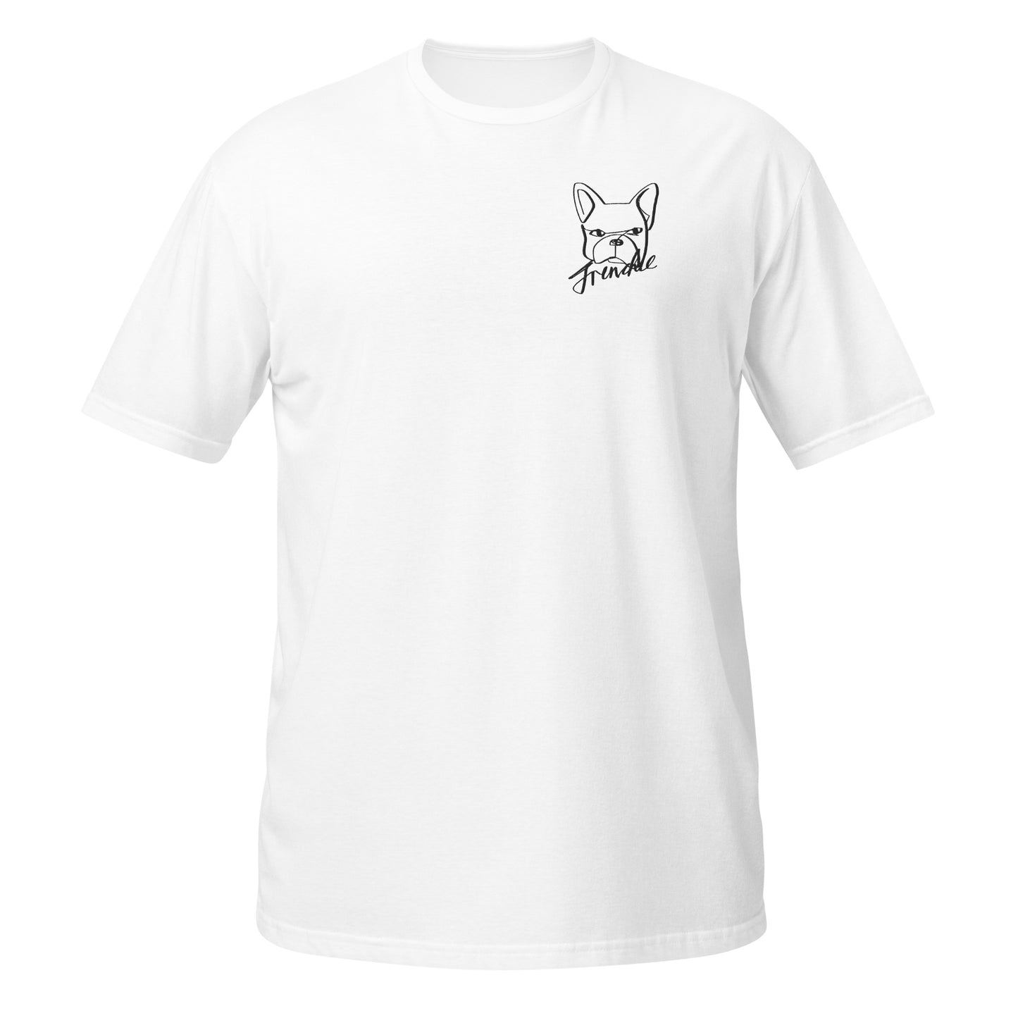 French Bulldog Embroidery White T-Shirt