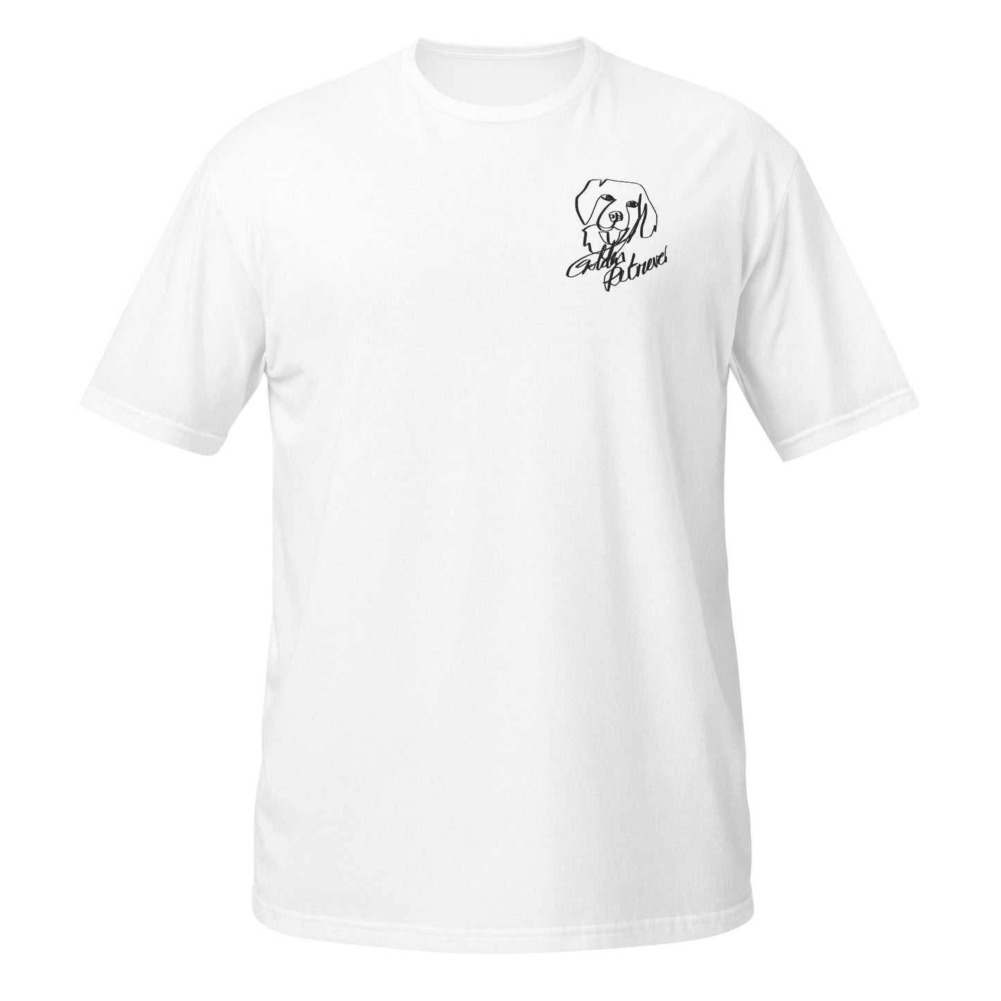 Golden Retriever Embroidery White T-Shirt