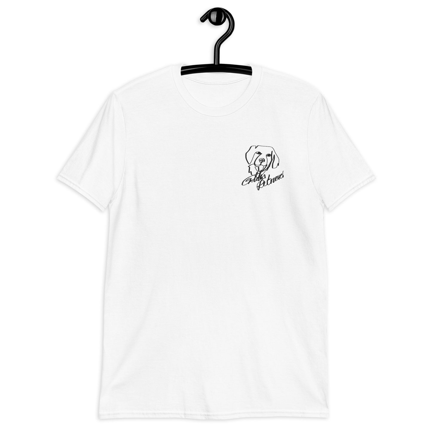 Golden Retriever Embroidery White T-Shirt