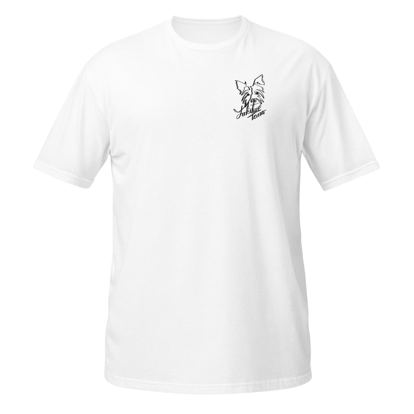 Yorkshire Terrier Embroidery White T-Shirt