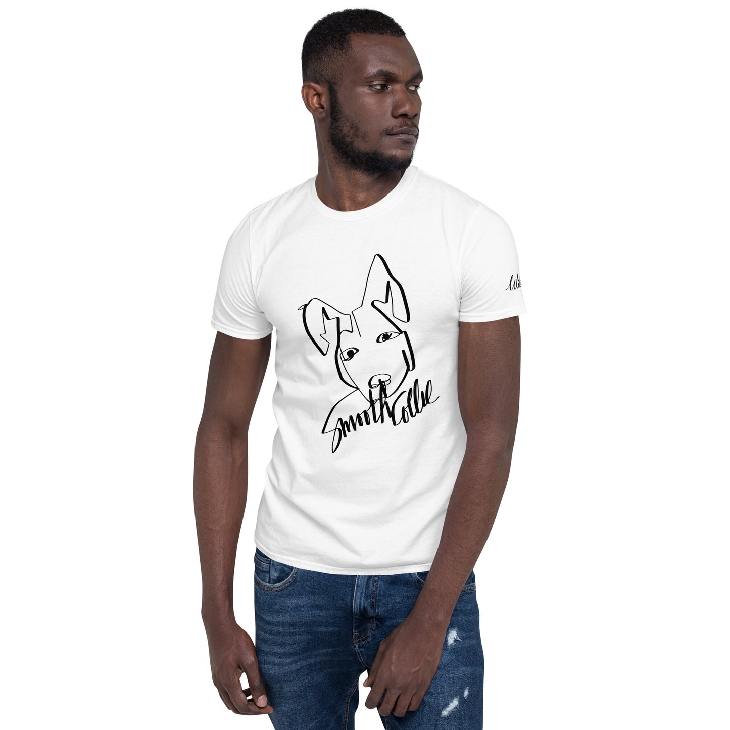 Smooth Collie Print White T-Shirt