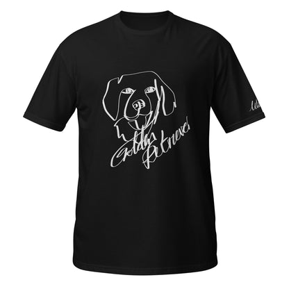 Golden Retriever Print Black T-Shirt