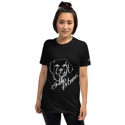 Golden Retriever Print Black T-Shirt