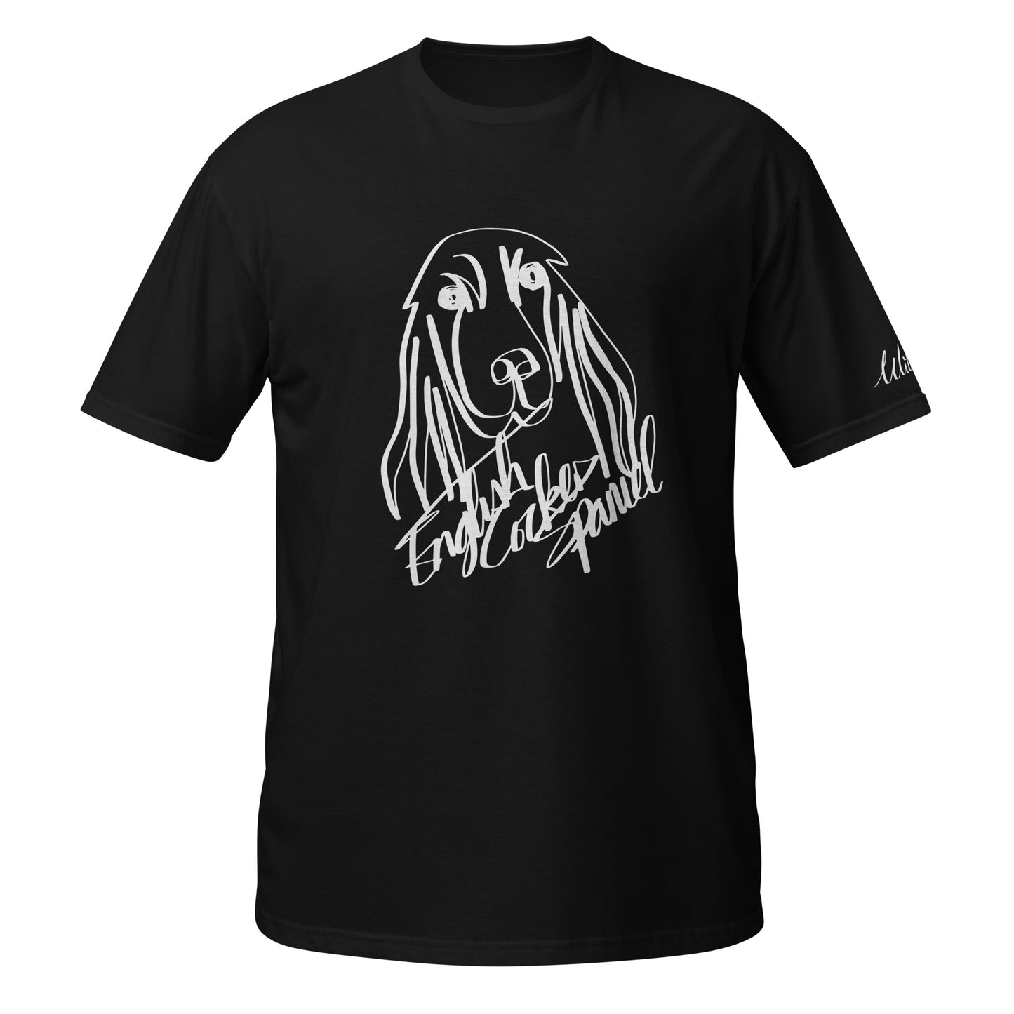 English Cocker Spaniel Print Black T-Shirt