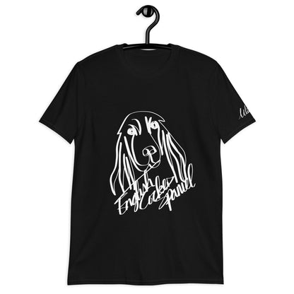 English Cocker Spaniel Print Black T-Shirt