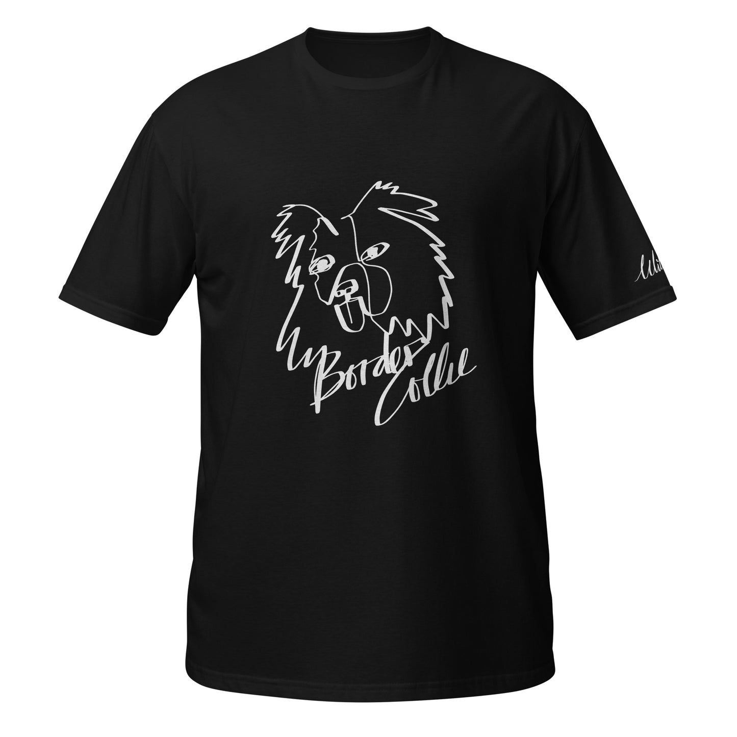 Border Collie Print Black T-Shirt