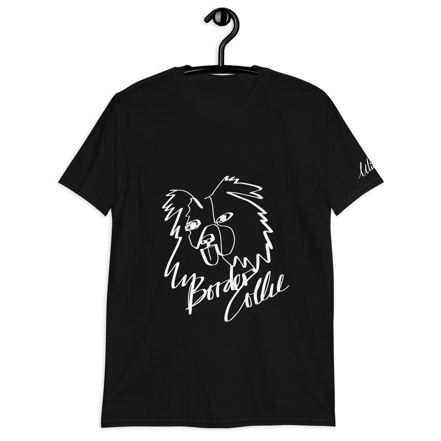 Border Collie Print Black T-Shirt