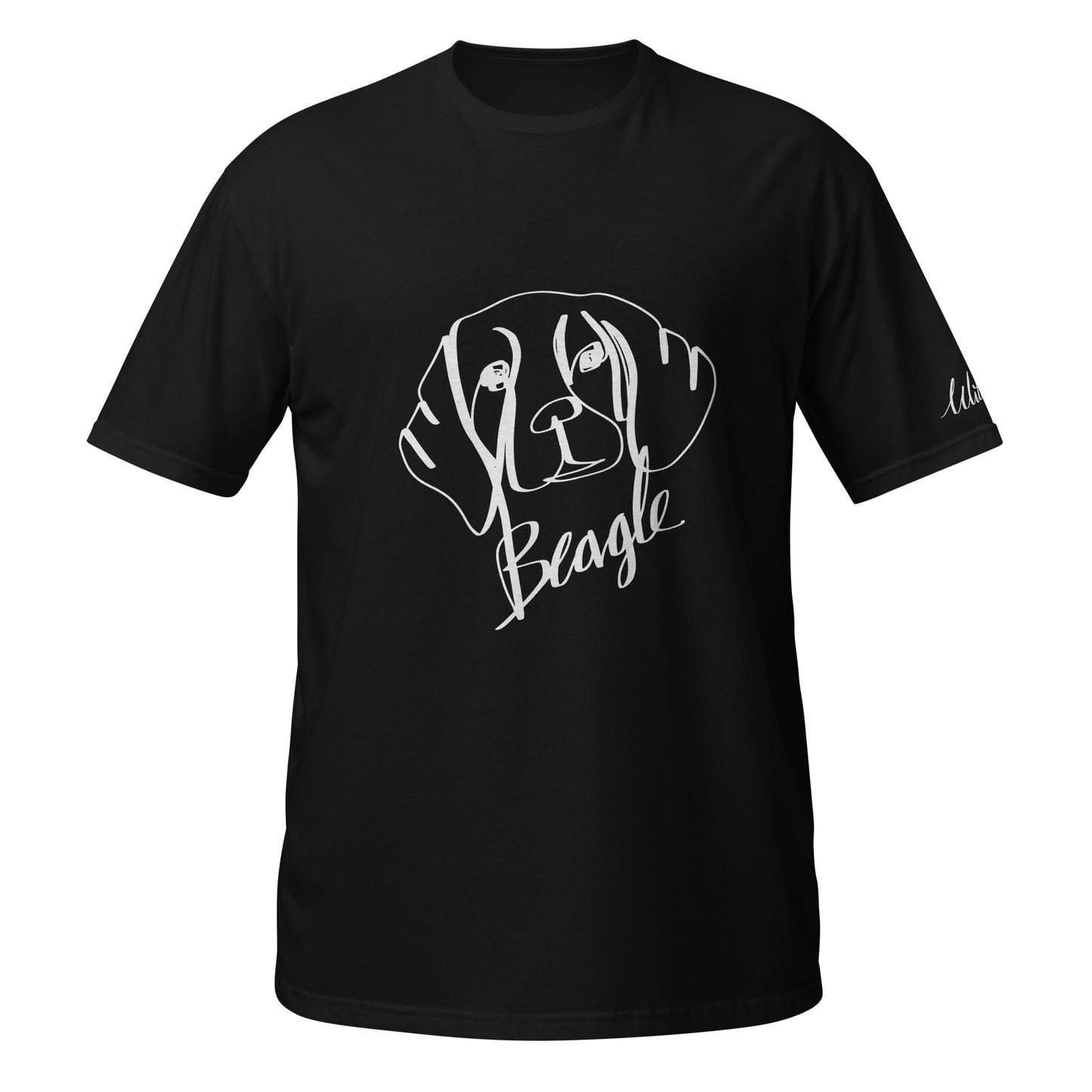 Beagle Print Black T-Shirt