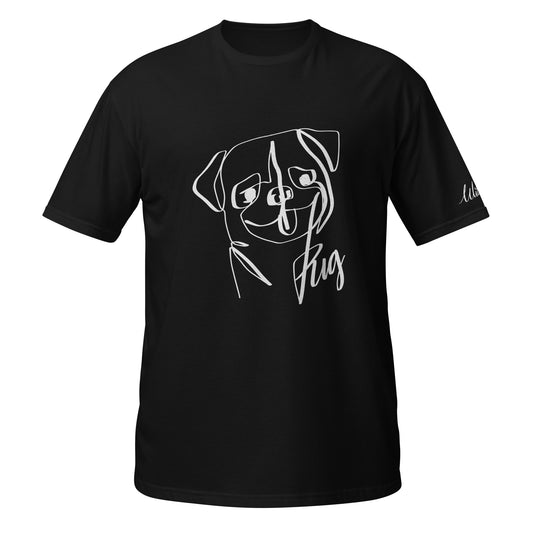 Pug Print Black T-Shirt