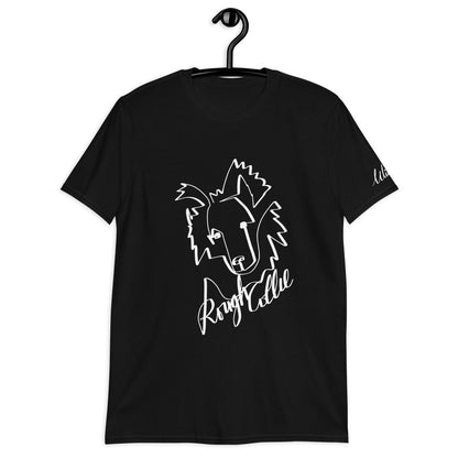 Rough Collie Print Black T-Shirt