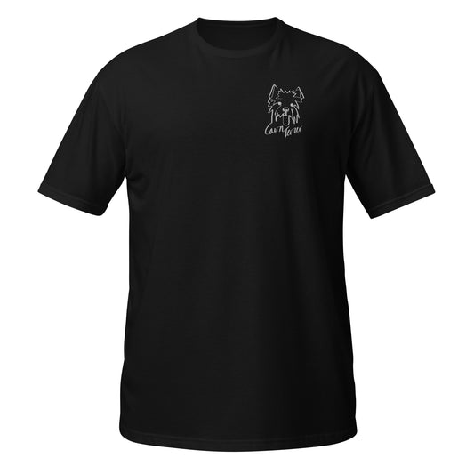 Cairn Terrier Embroidery Black T-Shirt