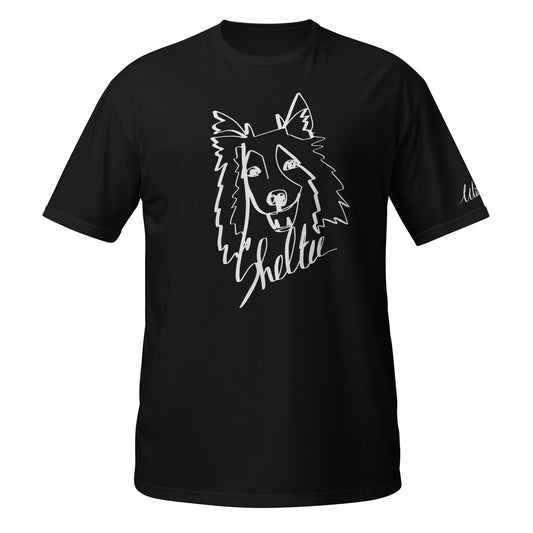 Sheltie Print Black T-Shirt