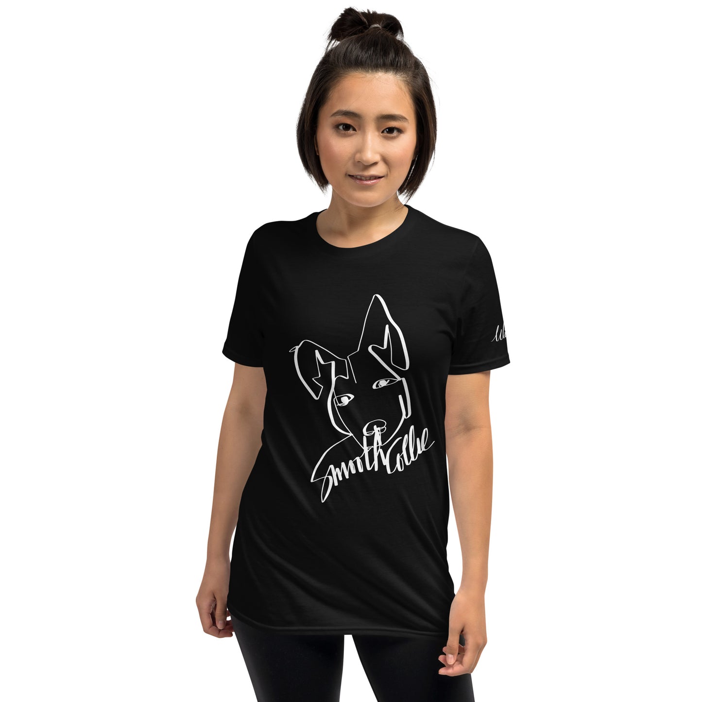 Smooth Collie  Print Black T-Shirt