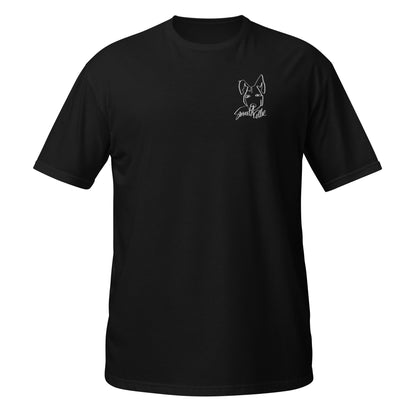 Smooth Collie Embroidery Black T-Shirt