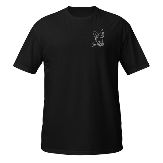 Smooth Collie Embroidery Black T-Shirt