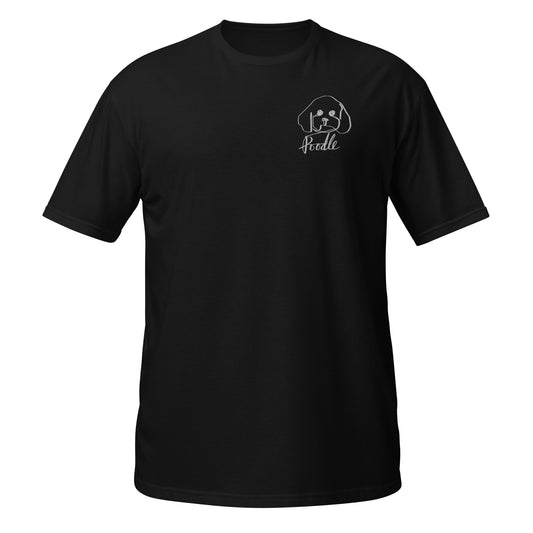 Poodle Embroidery Black T-Shirt