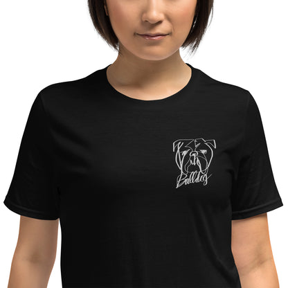 Bulldog Embroidery Black T-Shirt