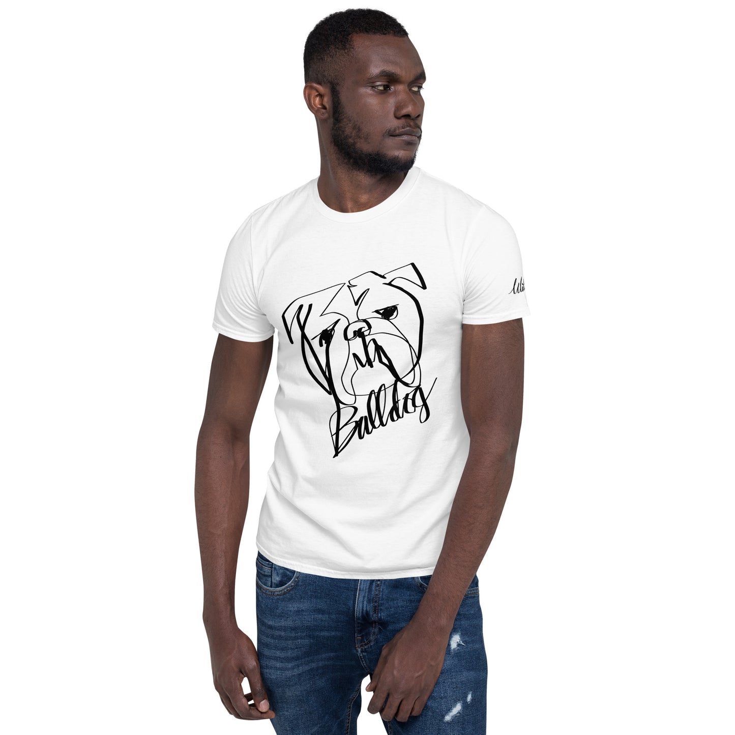 Bulldog Print White T-Shirt