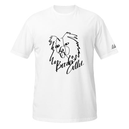 Border Collie Print White T-Shirt