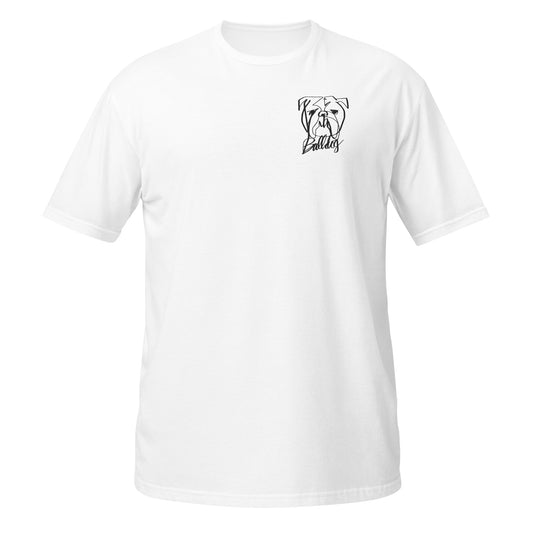 Bulldog Embroidery White T-Shirt