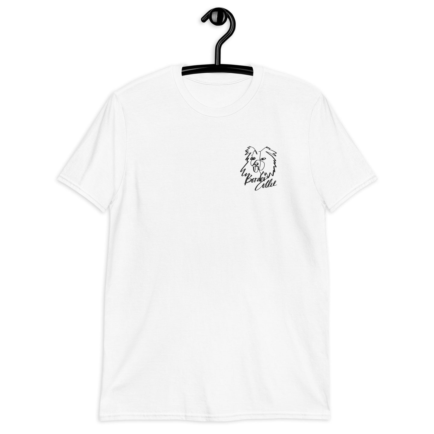 Border Collie Embroidery White T-Shirt