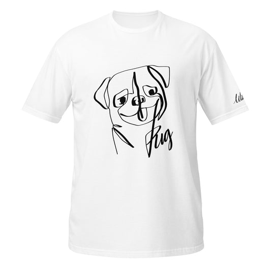 Pug Print White T-Shirt