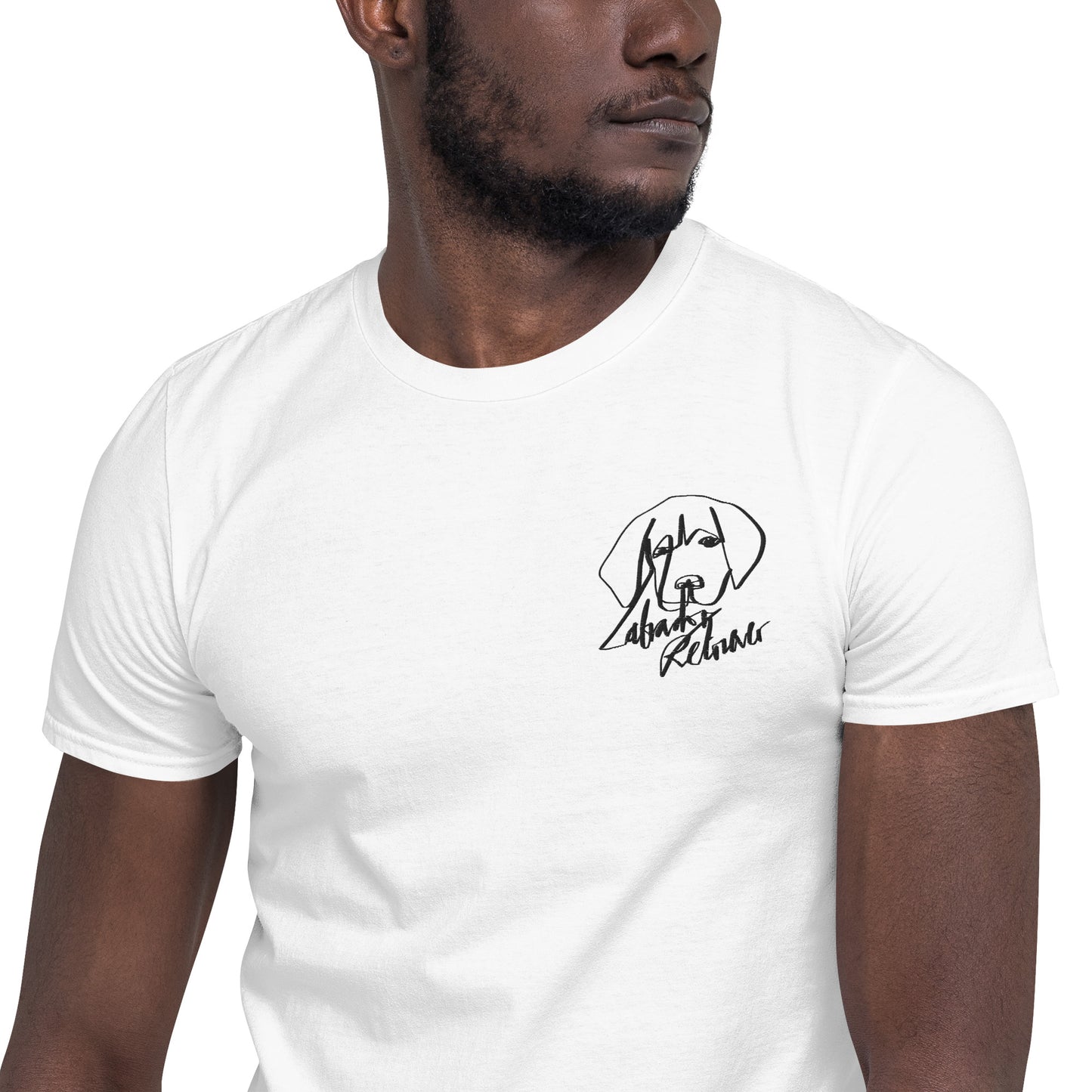 Labrador Retriever Embroidery White T-Shirt