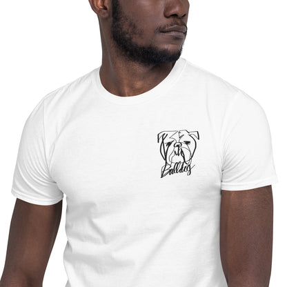 Bulldog Embroidery White T-Shirt